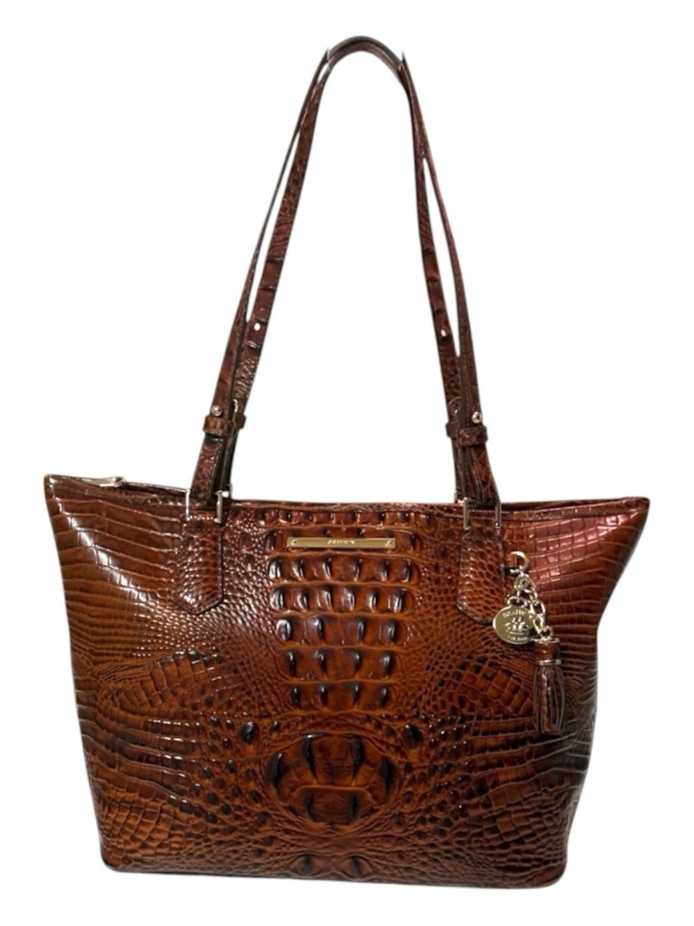 Brahmin Medium Asher Tote in Pecan Melbourne Leather - Clean & Dust Bag Included